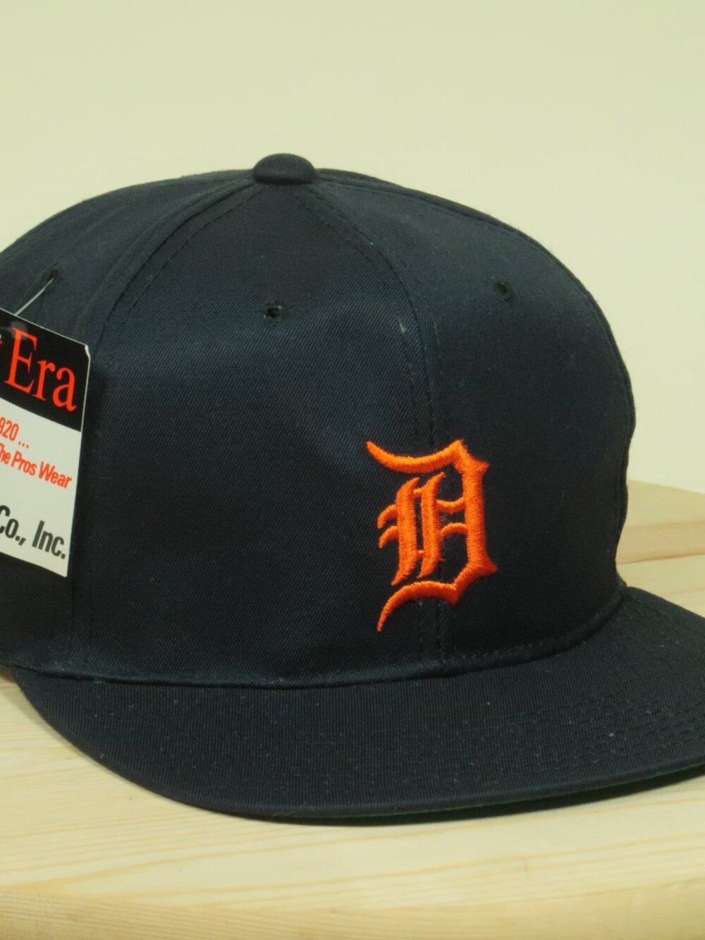 Vintage 1980s New Era Detroit Tigers Snapback Hat Mens Blue Pro Model New